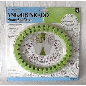 Inkadinkado Stamping Gear Oval Cling Stamps Symmetry Wheel Scrapbooking NEW
